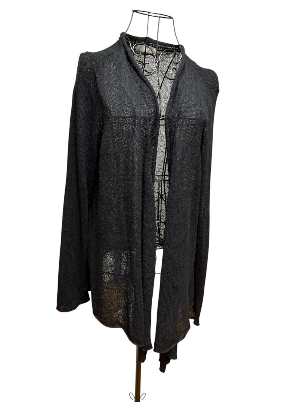Caslon Black Open-Front Lightweight Knit Cardigan 1X